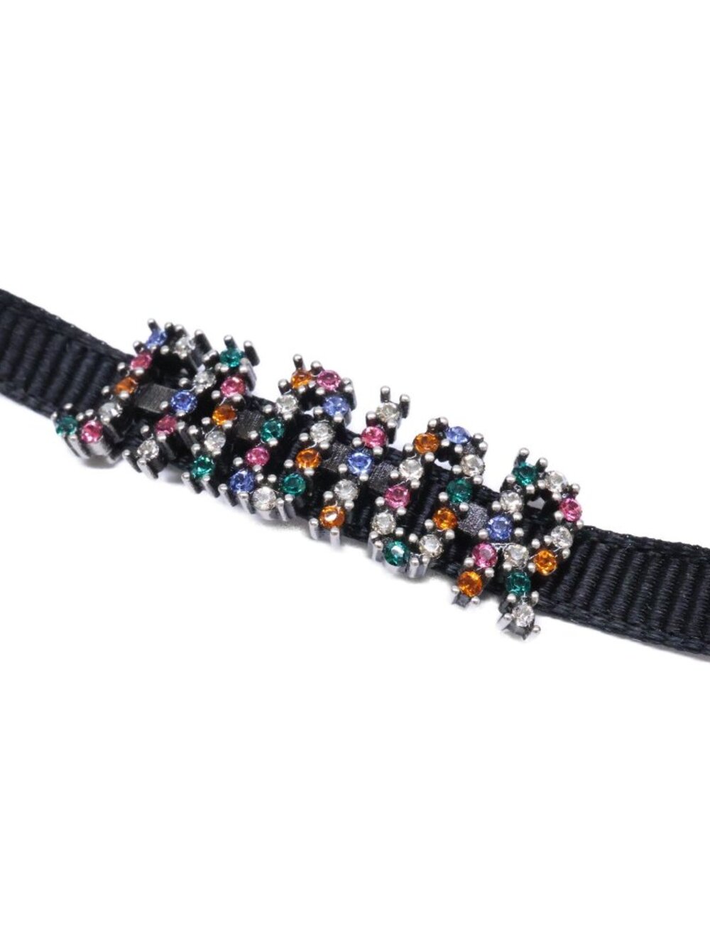 Dior J'adior Rhinestone Grosgrain Ribbon Necklace